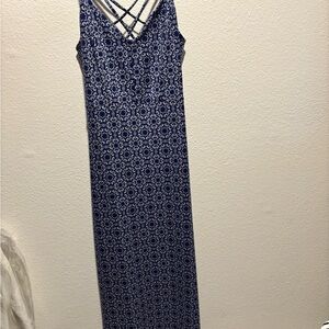 Market & Spruce Navy Geometric Maxi Dress